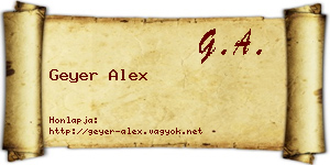 Geyer Alex névjegykártya